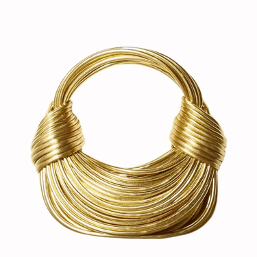 Luxury Evening Purses For Women Golden Noodle Knot Design Dinner Party Clutch Bag Luxury, Drestiny, Designer evening clutches, Luxury evening bags for women, Best evening purses for special occasions, Luxury evening purse with knot handle, Noodle knot evening bag luxury, United States, USA, Australia, New Zealand, United Kingdom, UK, Gold, Blue, Green, White, Black, Khaki, Silver, Colorful, Purple, Pink, Light Blue, shopdrestiny.com